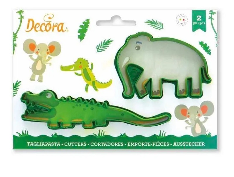 Cortador De Galletas Elefante Cocodrilo Repostería Decoración Pasteles Fondant