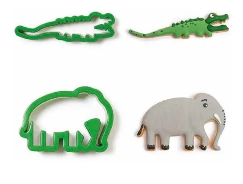 Cortador De Galletas Elefante Cocodrilo Repostería Decoración Pasteles Fondant