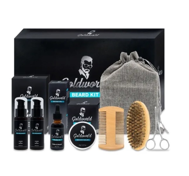 Kit Cuidado De Barba Para Hombre Set Herramientas De Aseo