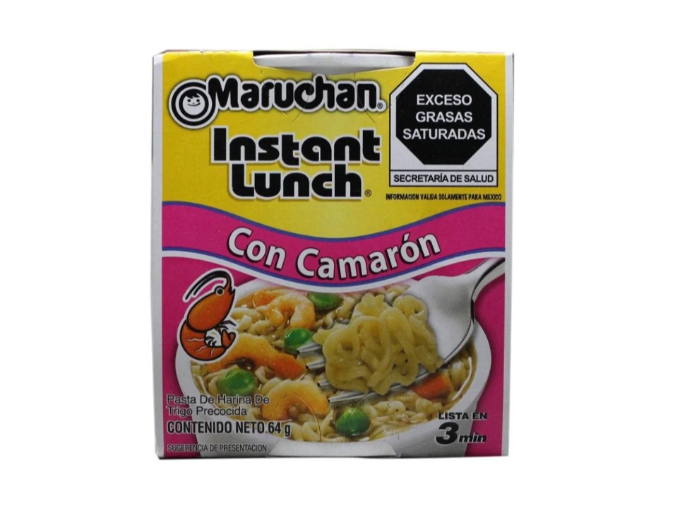 Sopa Maruchan Instantánea Sabor Camaron Caja De 24 Piezas 64 Gramos C/U