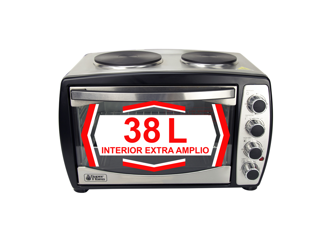 Horno eléctrico de acero inoxidable SUPRA HP-2P con dos quemadores superiores