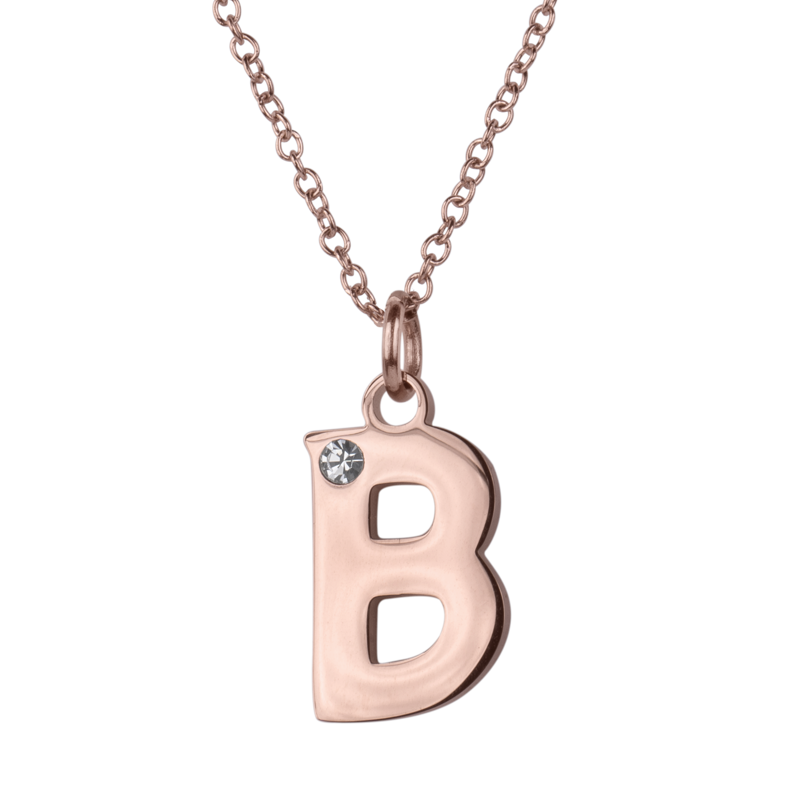 LuckyLy Set de Joyería para Mujer de Iniciales, Acero Inoxidable con Baño de Oro Rosa 18k y Zirconia Cúbica, Collar y Aretes Letras, Modelo Yara