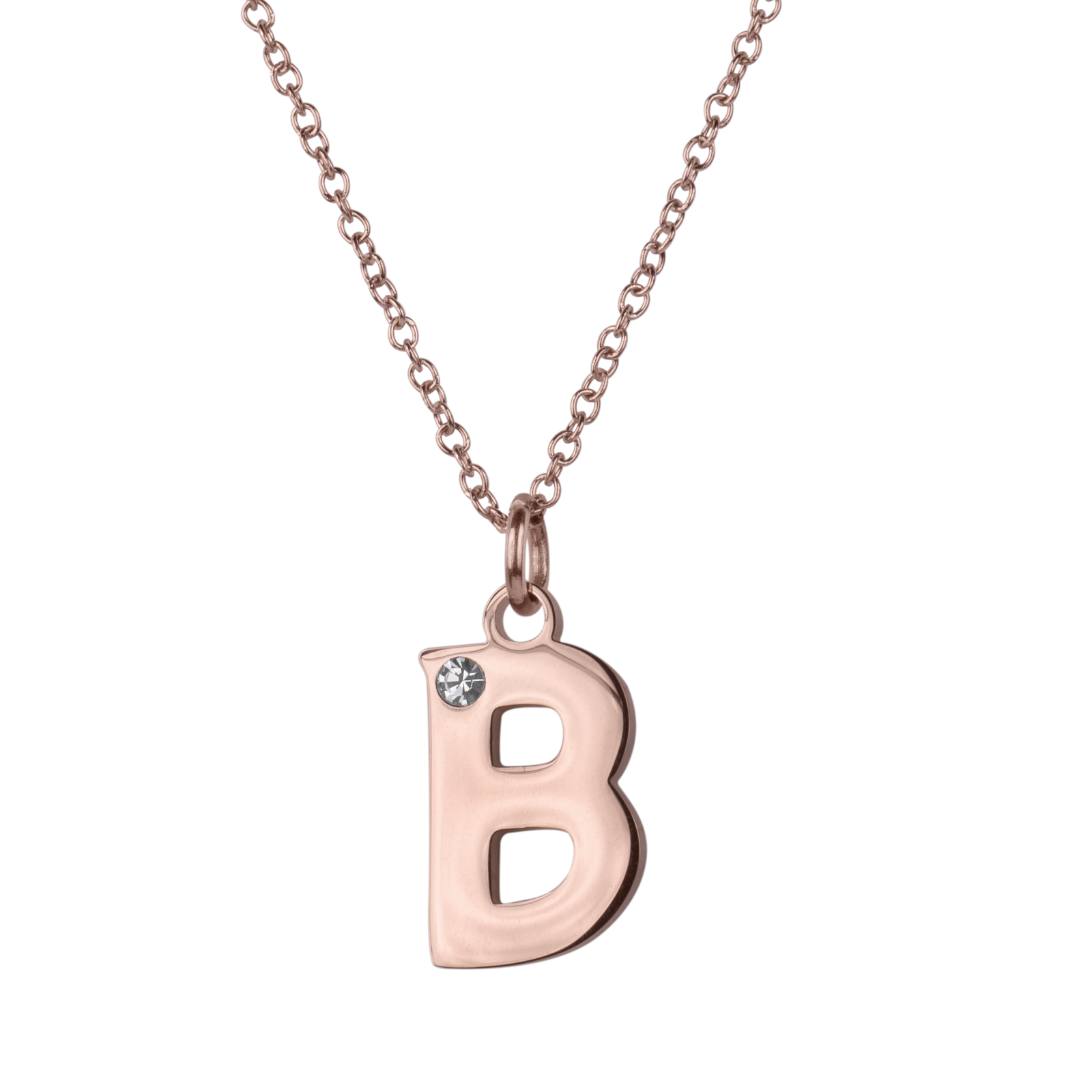 LuckyLy Set de Joyería para Mujer de Iniciales, Acero Inoxidable con Baño de Oro Rosa 18k y Zirconia Cúbica, Collar y Aretes Letras, Modelo Yara