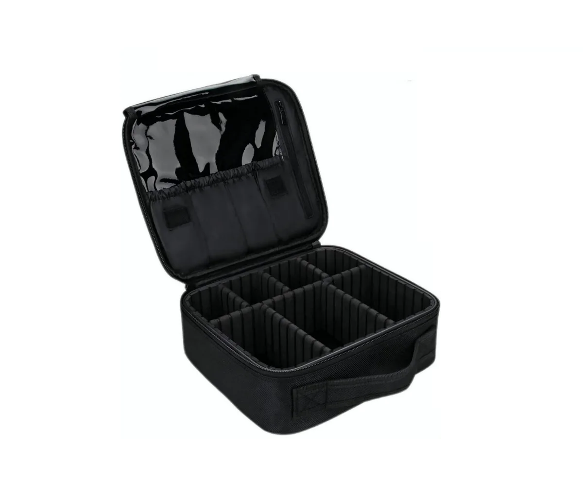Maletín Maquillaje Cosmetiquera Con Divisor Ajustable Negra