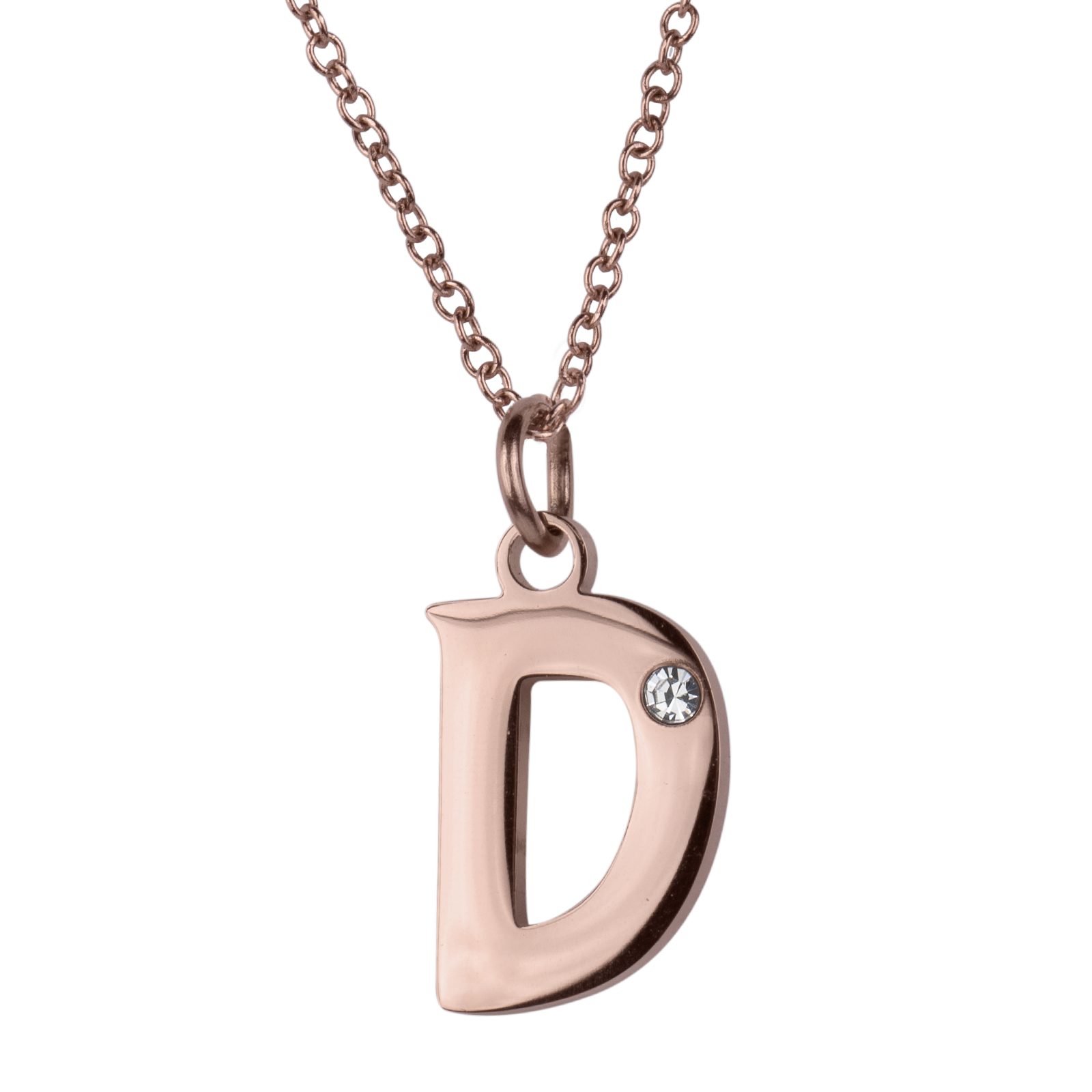 LuckyLy Set de Joyería para Mujer de Iniciales, Acero Inoxidable con Baño de Oro Rosa 18k y Zirconia Cúbica, Collar y Aretes Letras, Modelo Yara