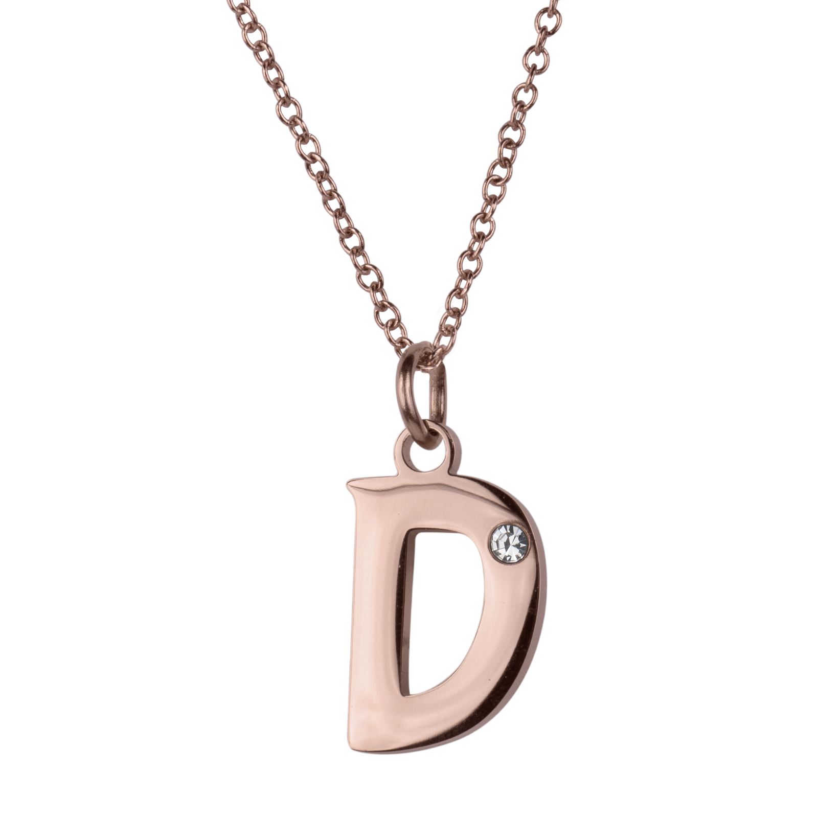 LuckyLy Set de Joyería para Mujer de Iniciales, Acero Inoxidable con Baño de Oro Rosa 18k y Zirconia Cúbica, Collar y Aretes Letras, Modelo Yara