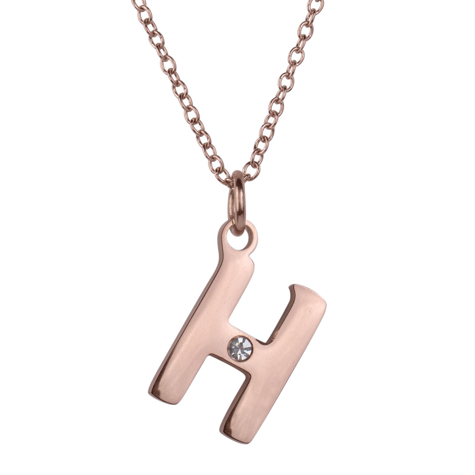 LuckyLy Set de Joyería para Mujer de Iniciales, Acero Inoxidable con Baño de Oro Rosa 18k y Zirconia Cúbica, Collar y Aretes Letras, Modelo Yara