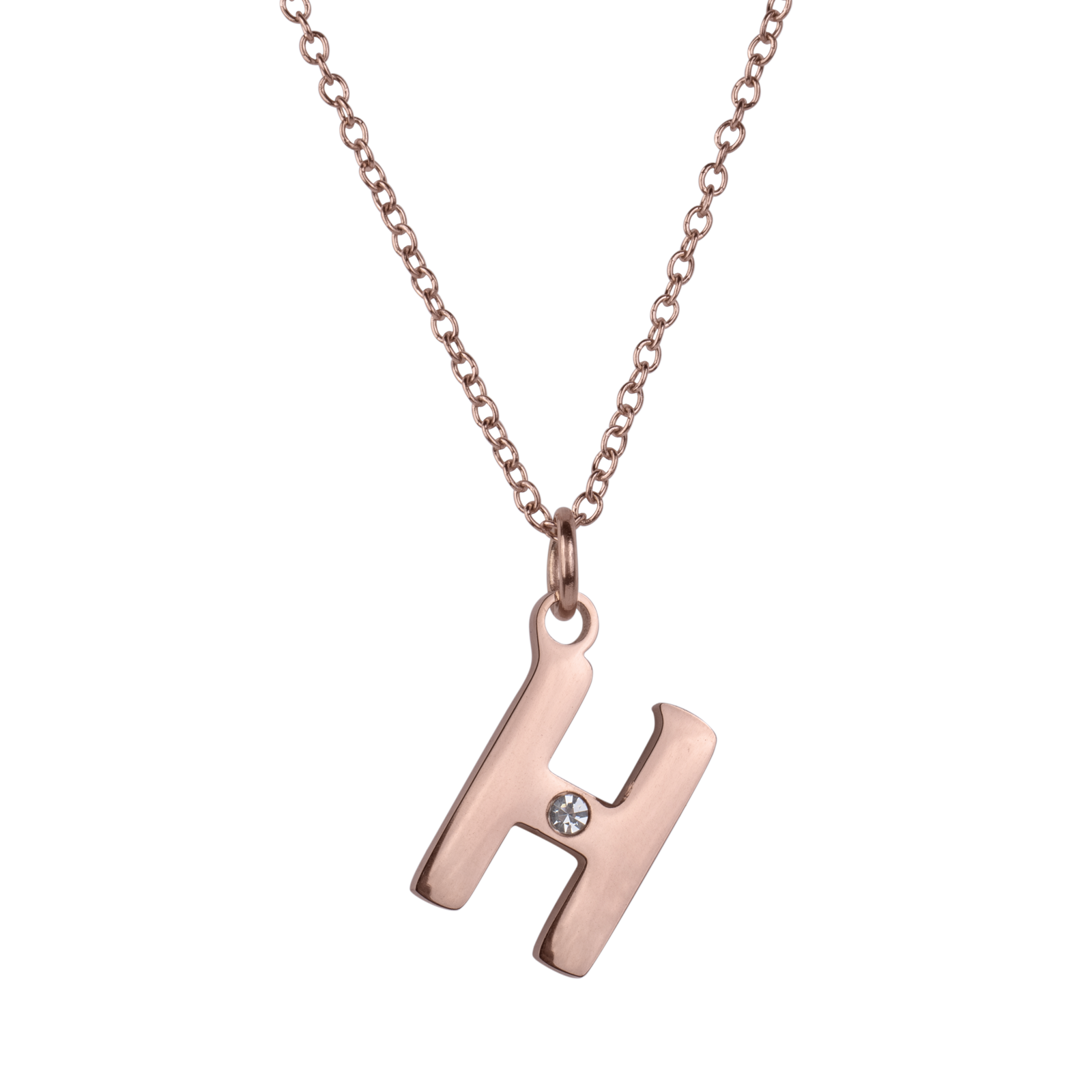 LuckyLy Set de Joyería para Mujer de Iniciales, Acero Inoxidable con Baño de Oro Rosa 18k y Zirconia Cúbica, Collar y Aretes Letras, Modelo Yara
