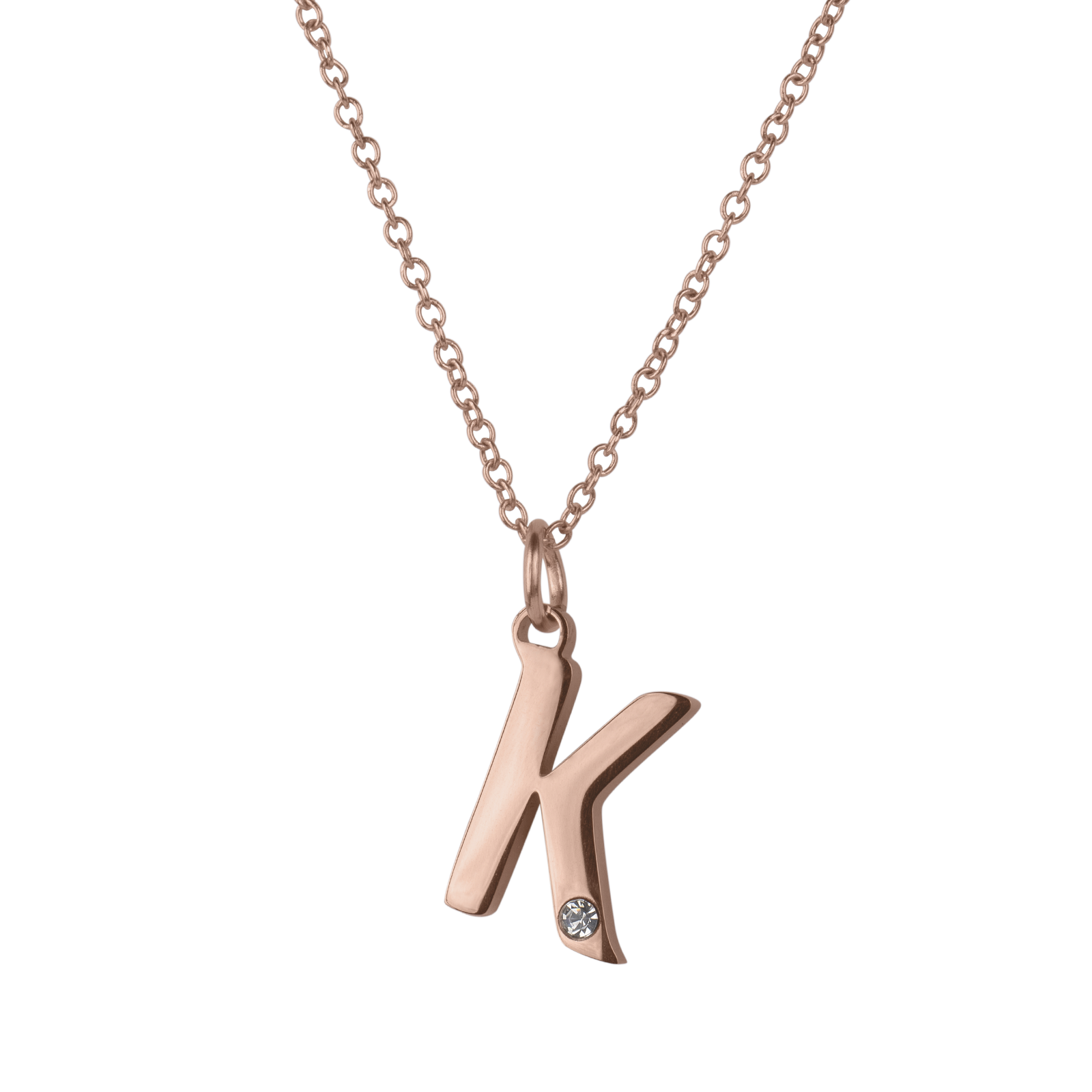 LuckyLy Set de Joyería para Mujer de Iniciales, Acero Inoxidable con Baño de Oro Rosa 18k y Zirconia Cúbica, Collar y Aretes Letras, Modelo Yara