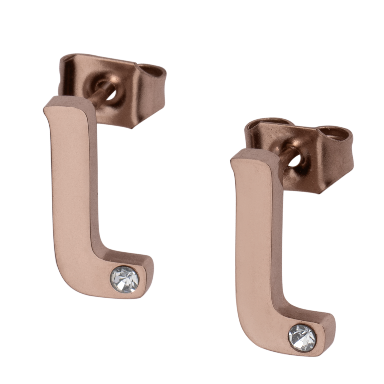 LuckyLy Set de Joyería para Mujer de Iniciales, Acero Inoxidable con Baño de Oro Rosa 18k y Zirconia Cúbica, Collar y Aretes Letras, Modelo Yara