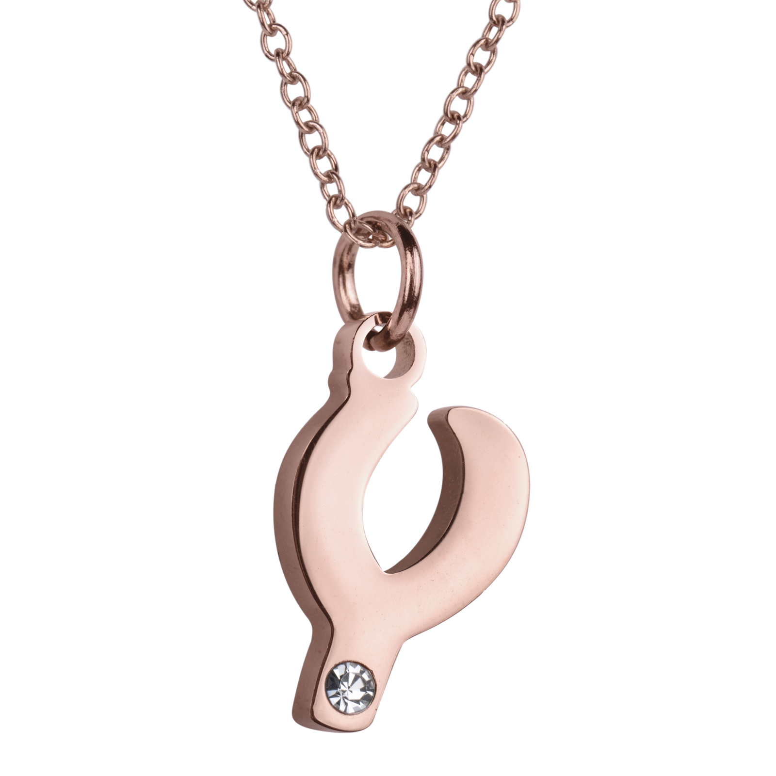 LuckyLy Set de Joyería para Mujer de Iniciales, Acero Inoxidable con Baño de Oro Rosa 18k y Zirconia Cúbica, Collar y Aretes Letras, Modelo Yara