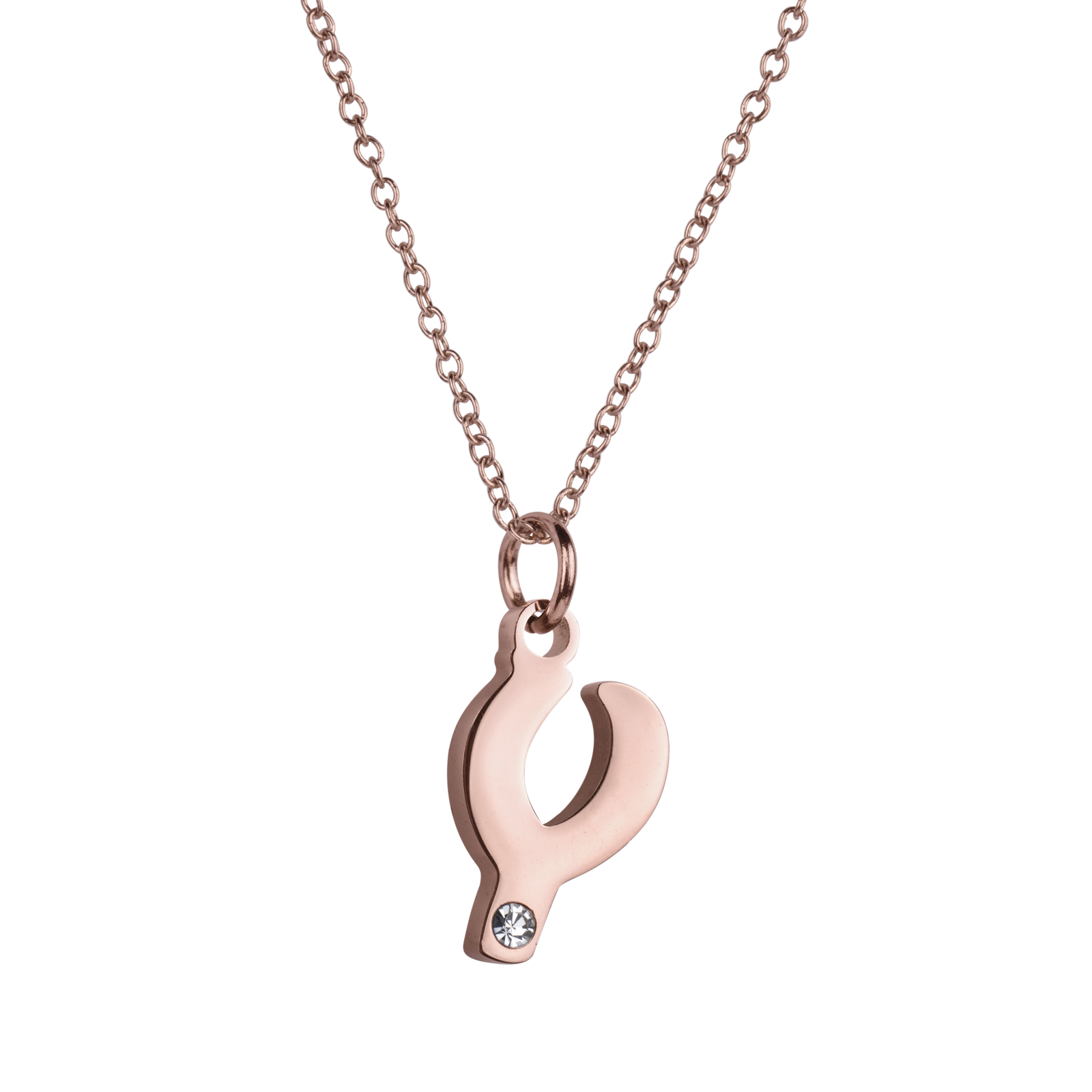 LuckyLy Set de Joyería para Mujer de Iniciales, Acero Inoxidable con Baño de Oro Rosa 18k y Zirconia Cúbica, Collar y Aretes Letras, Modelo Yara