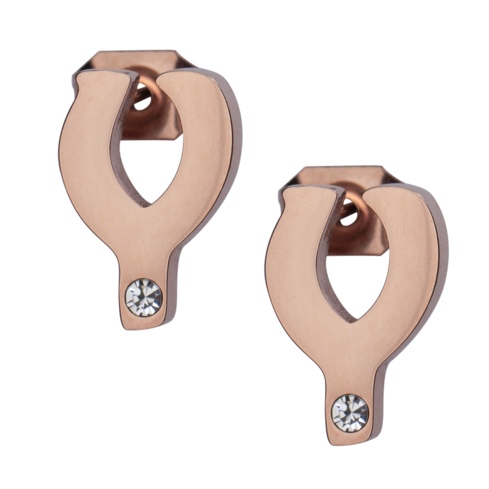 LuckyLy Set de Joyería para Mujer de Iniciales, Acero Inoxidable con Baño de Oro Rosa 18k y Zirconia Cúbica, Collar y Aretes Letras, Modelo Yara