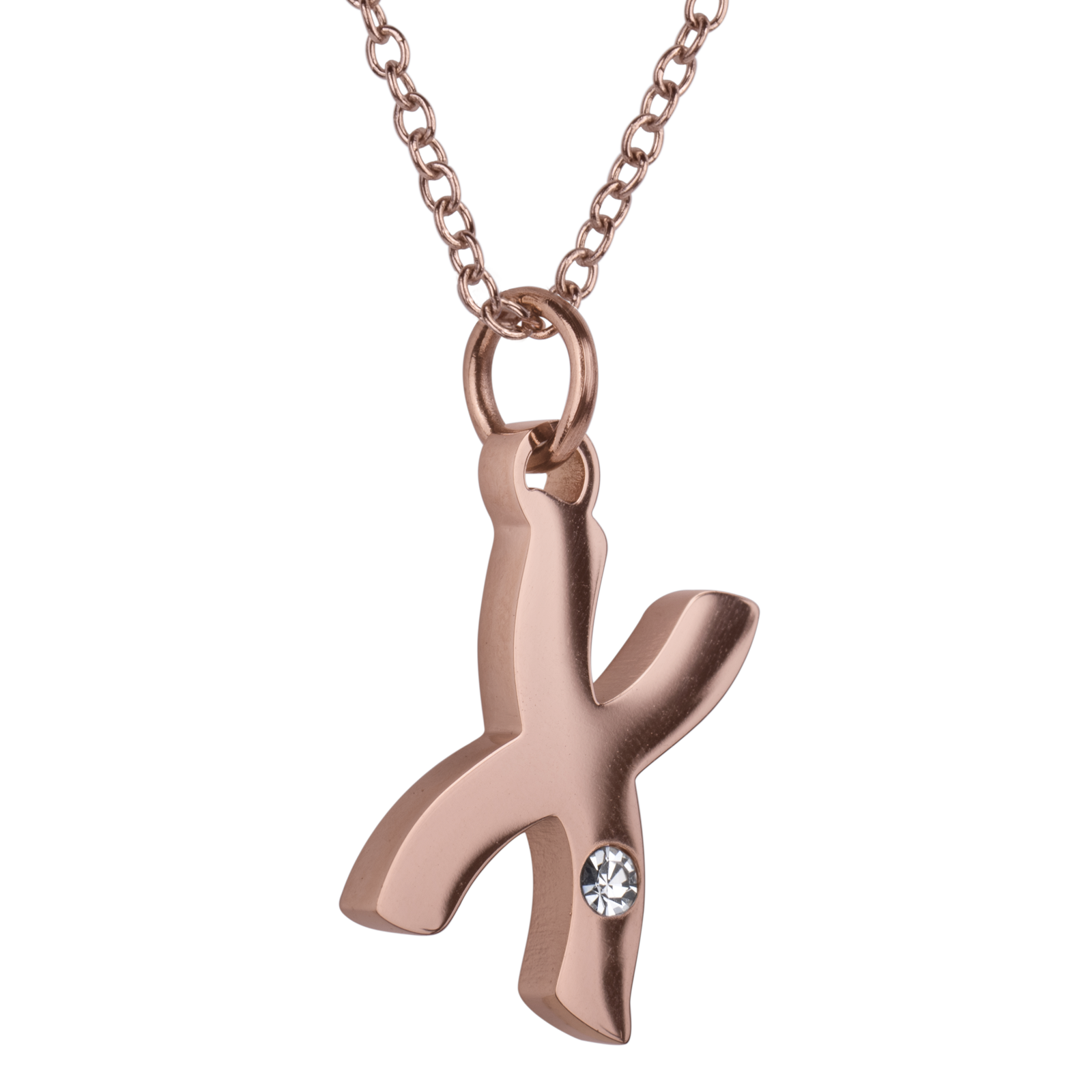 LuckyLy Set de Joyería para Mujer de Iniciales, Acero Inoxidable con Baño de Oro Rosa 18k y Zirconia Cúbica, Collar y Aretes Letras, Modelo Yara