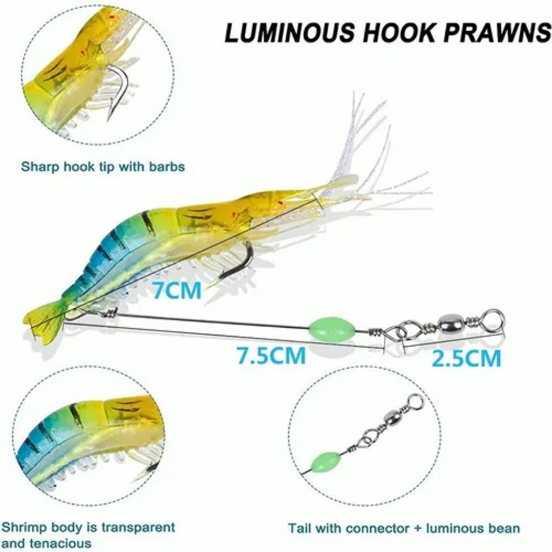 12 Piezas Señuelos Para Pesca De Río Currican Camarones