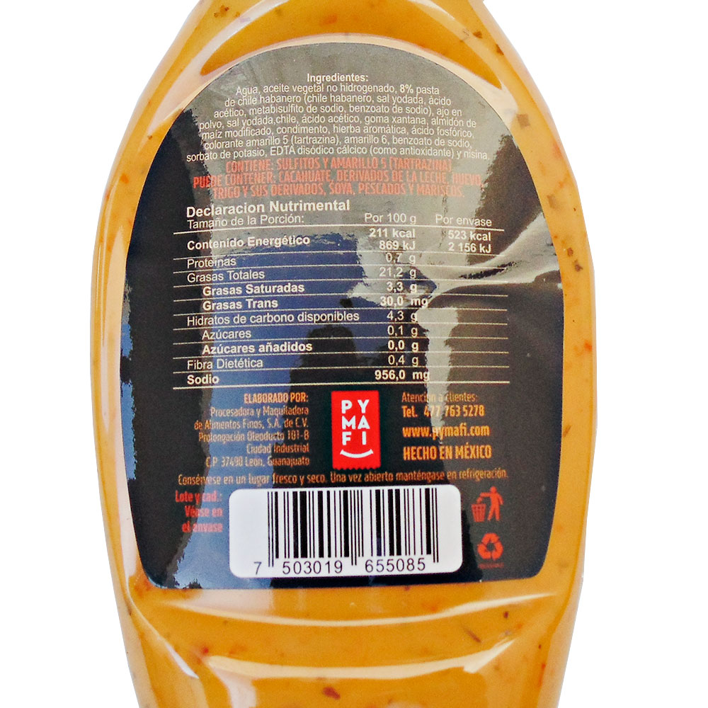 Salsa Cremosa Con Habanero 250ml Picante Chile Chimichurri