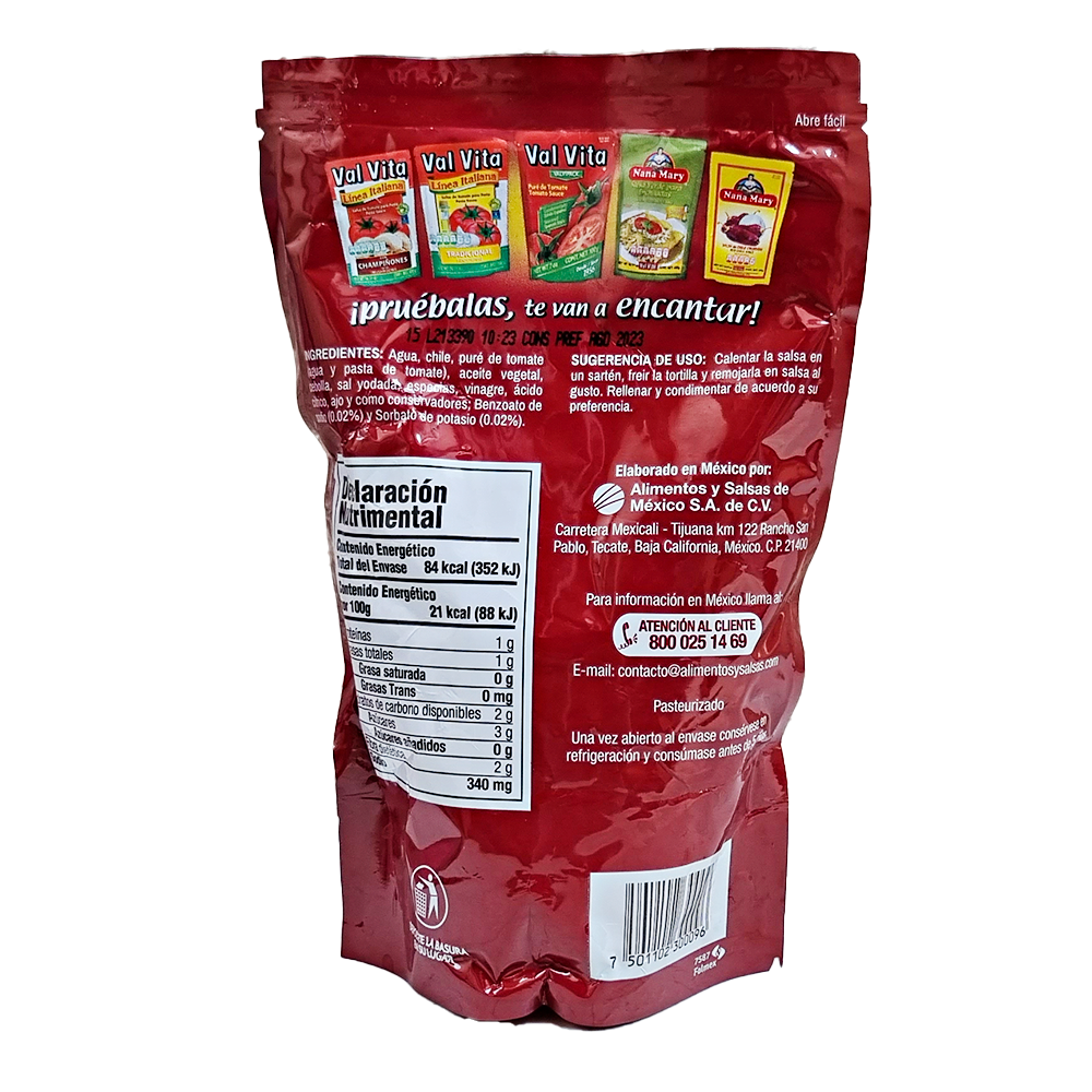 Salsa Roja Para Enchiladas Pouch 400g Kosher Nana Mary
