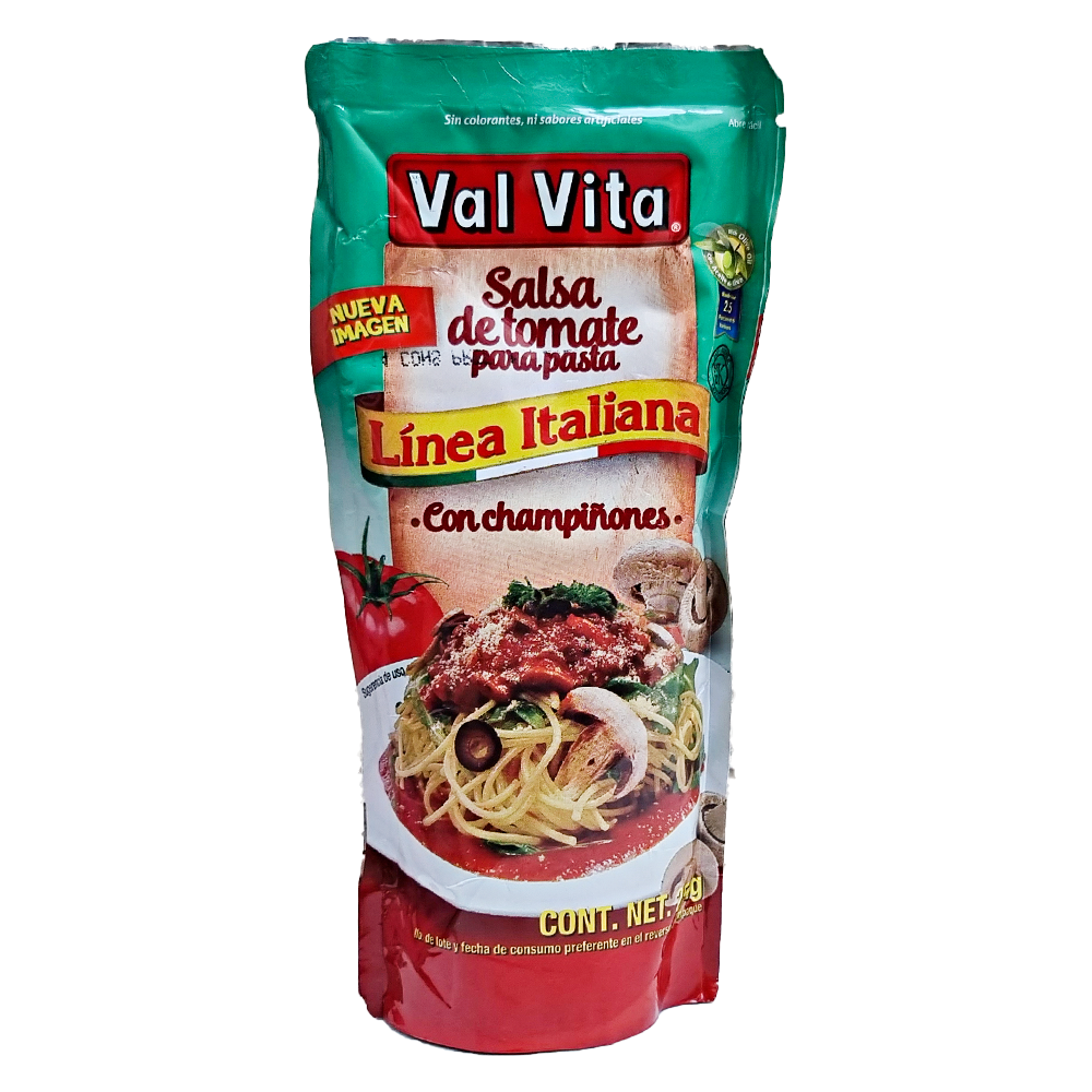 Salsa Para Pasta De Tomate Con Champiñones Val Vita 250g