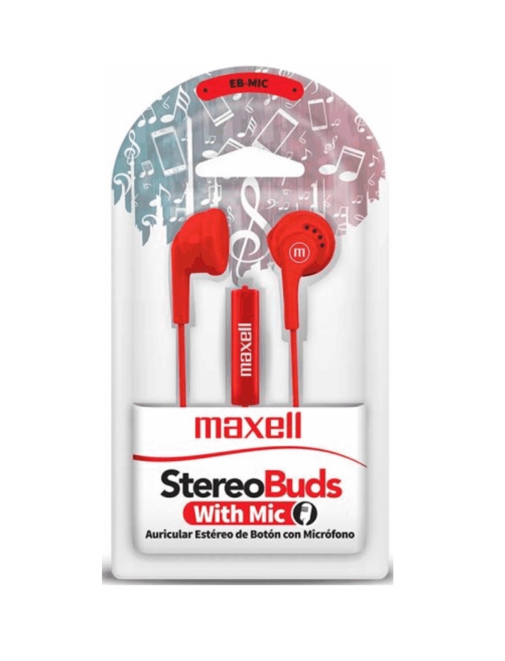 Maxell Audífonos Con Micrófono/ Alámbrico/ 1 Metro/ 3.5mm / 347944 / Color Rojo