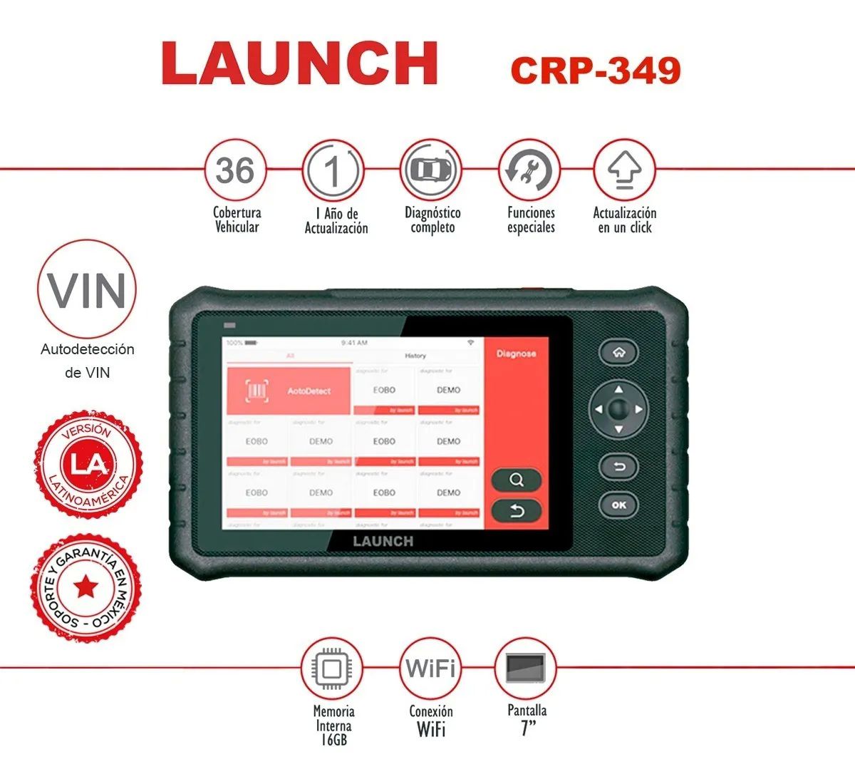 Escaner Launch Profesional CRP349 diagnostico completo