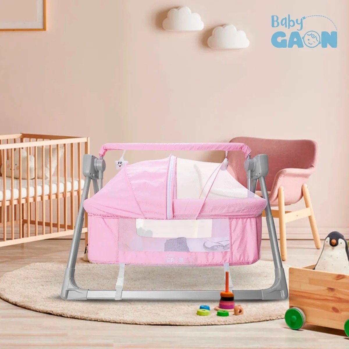 Cuna Cama Mecedora Para Bebe Columpio Electrico Colecho Gaon