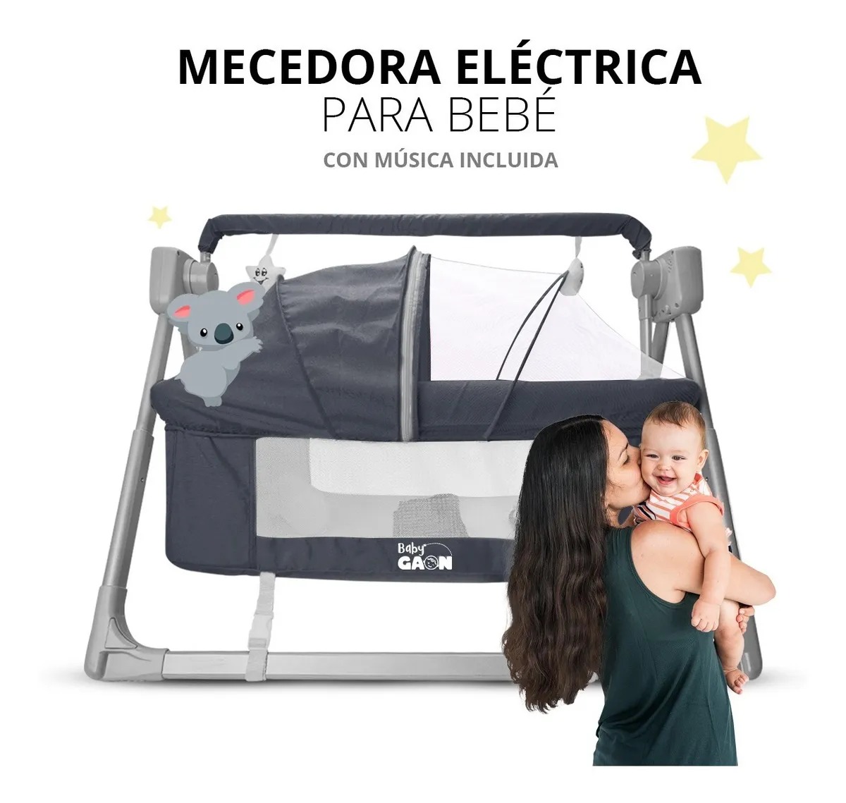 Cuna Cama Mecedora Para Bebe o Columpio Electrico Colecho Gaon