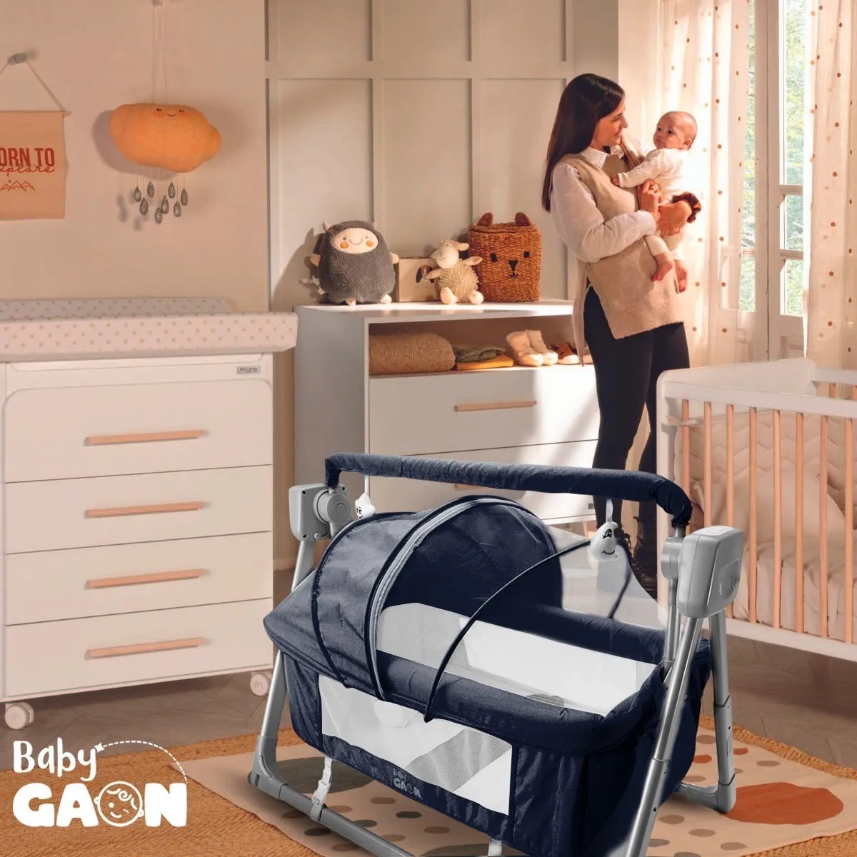 Cuna Cama Mecedora Para Bebe o Columpio Electrico Colecho Gaon