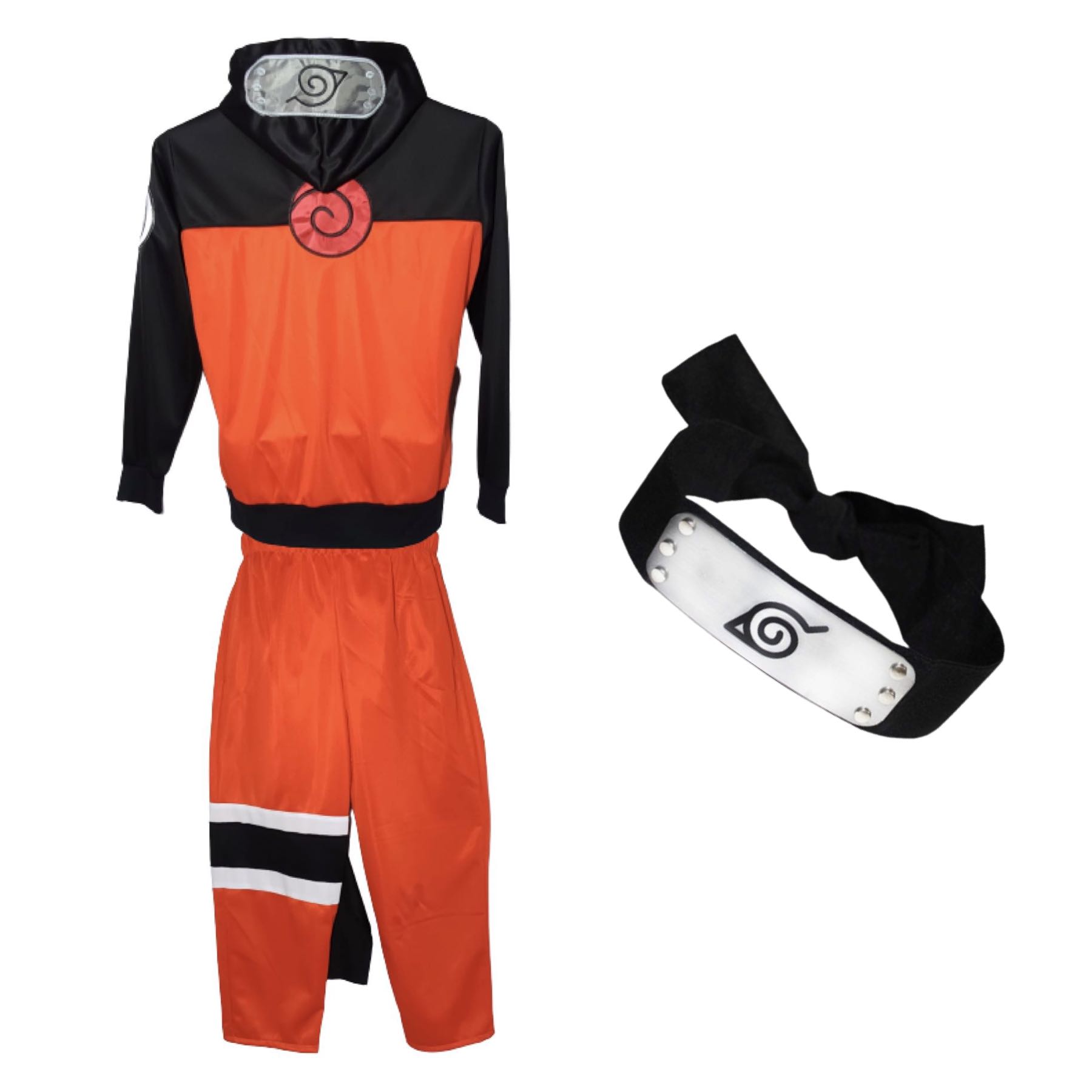 Disfraz Cosplay Para Niños de Naruto Conjunto Con Sudadera y Pantalón + Banda de la Hoja Ninja Sasuke Konoha