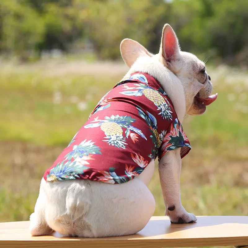 Camisa Hawaiana Para Perro Razas Pequeñas Gato