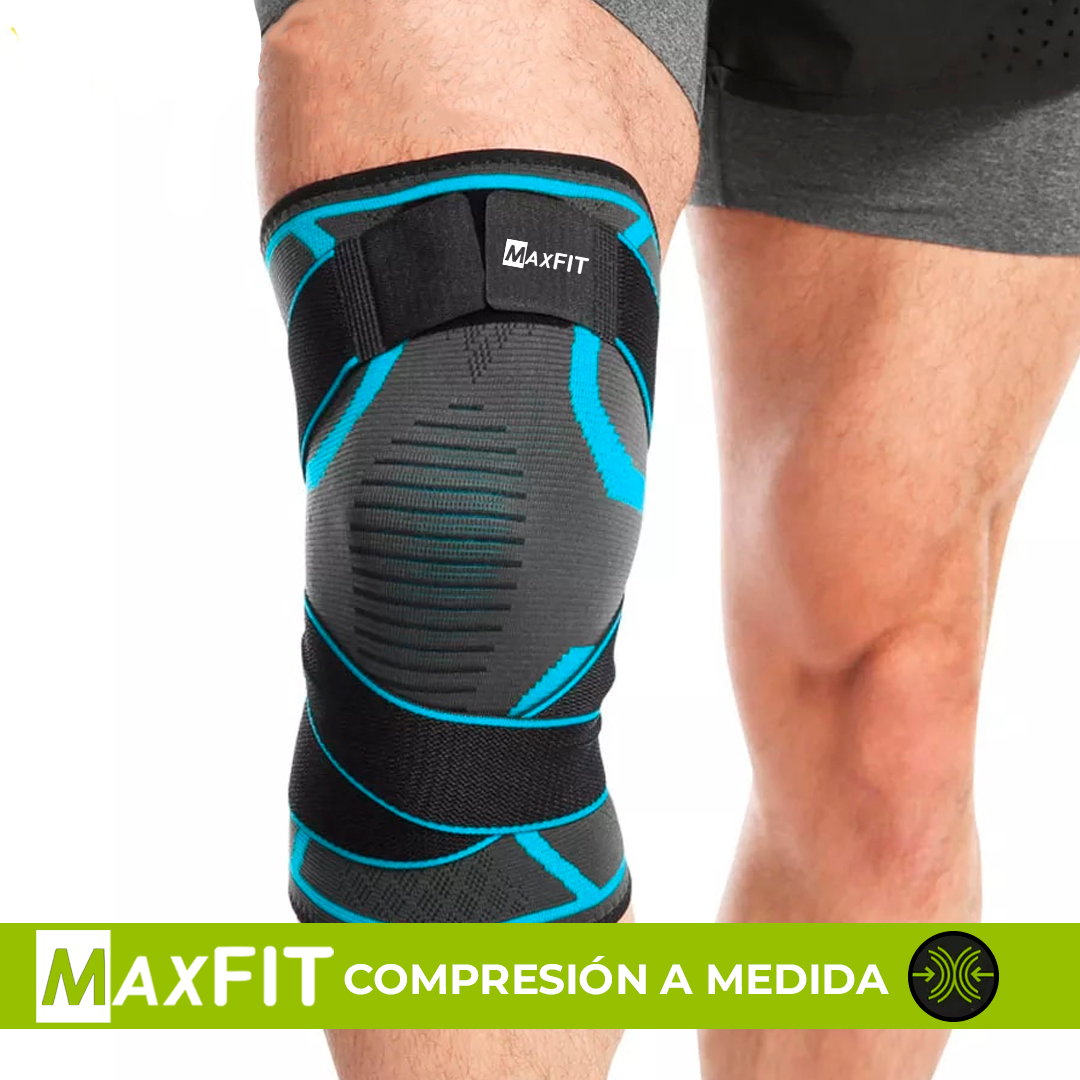 Par De Rodillera Elástica De Compresión Gym Crossfit Con Cintas Ajustables Maxfit Hx918