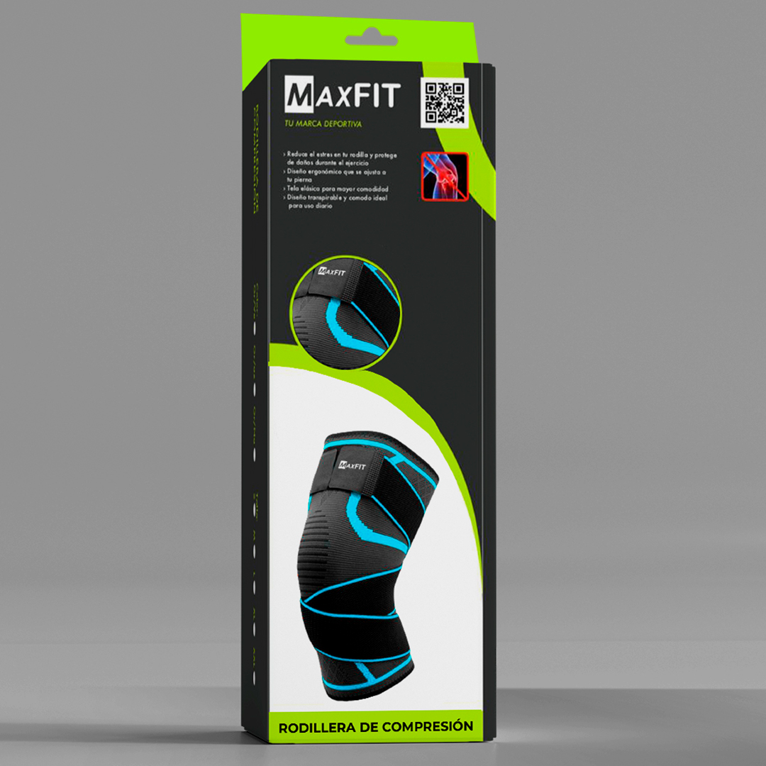 Par De Rodillera Elástica De Compresión Gym Crossfit Con Cintas Ajustables Maxfit Hx918