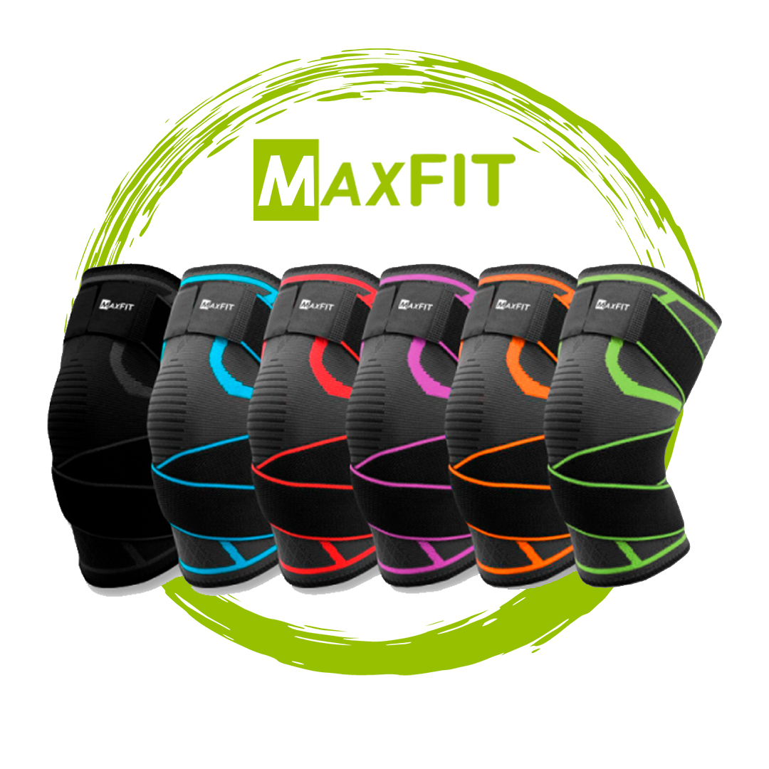 Par De Rodillera Elástica De Compresión Gym Crossfit Con Cintas Ajustables Maxfit Hx918