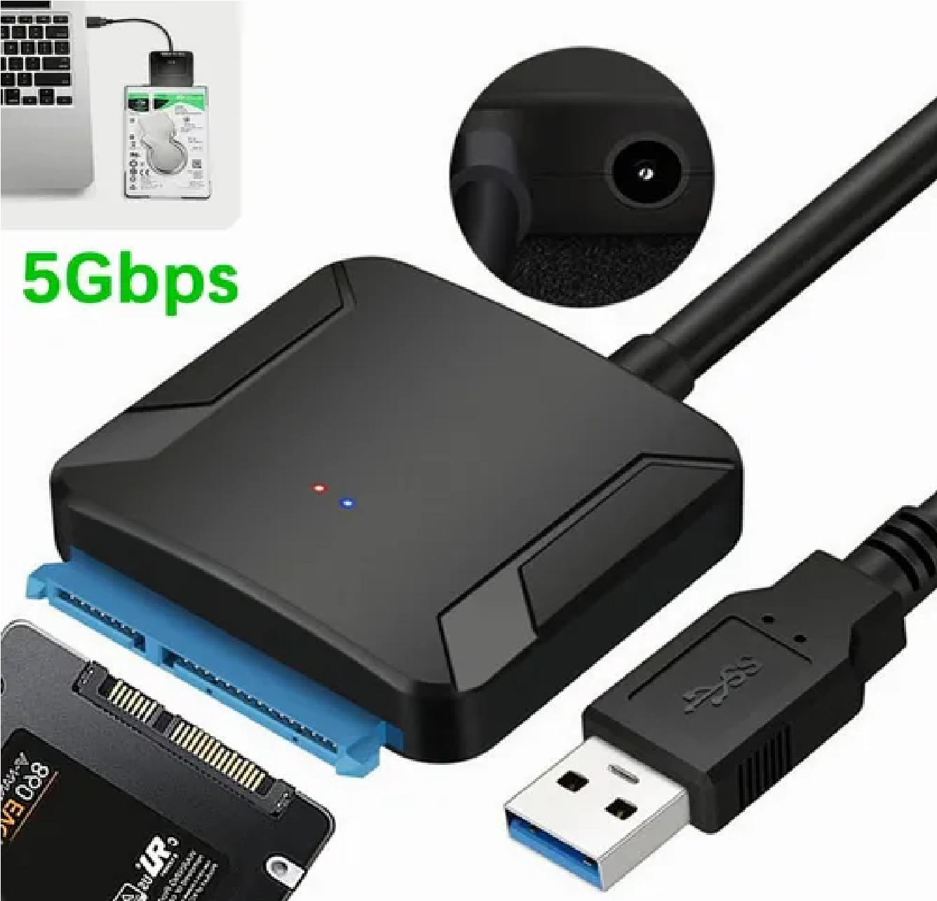 Cable Adaptador Disco Duro Sata A Usb 3.0 Hdd Ssd 3.5