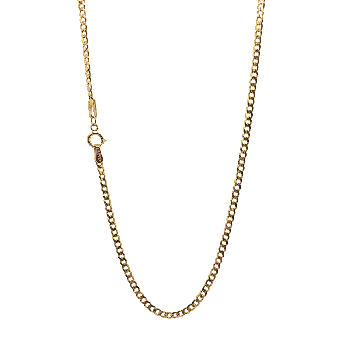 Cadena de oro 10k Barbada cubana de 55 cm de largo y 2 mm de grosor, incluye certificado y caja de regalo