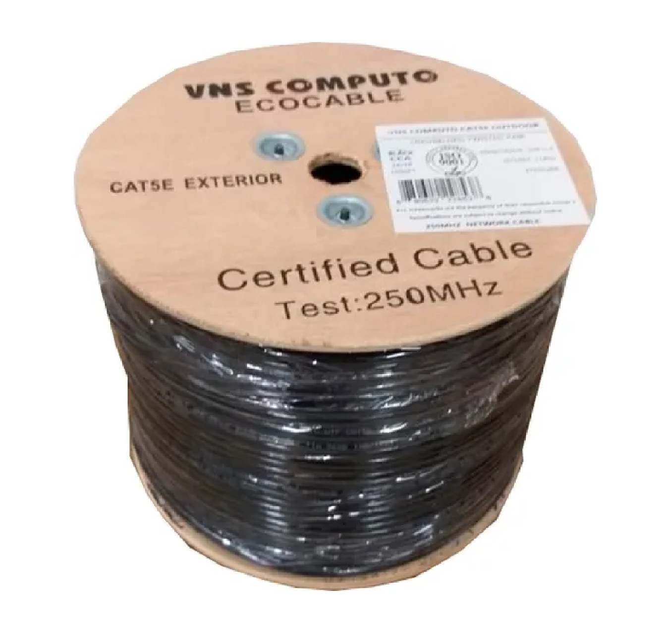 Cable Utp Doble Forro Exterior Cat5e Negro Cal24 305 Mts B03