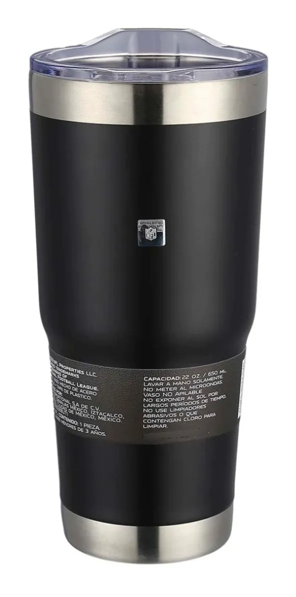 Termo Vaso 22 Oz Acero Inox Las Vegas Raiders NFL Producto Oficial