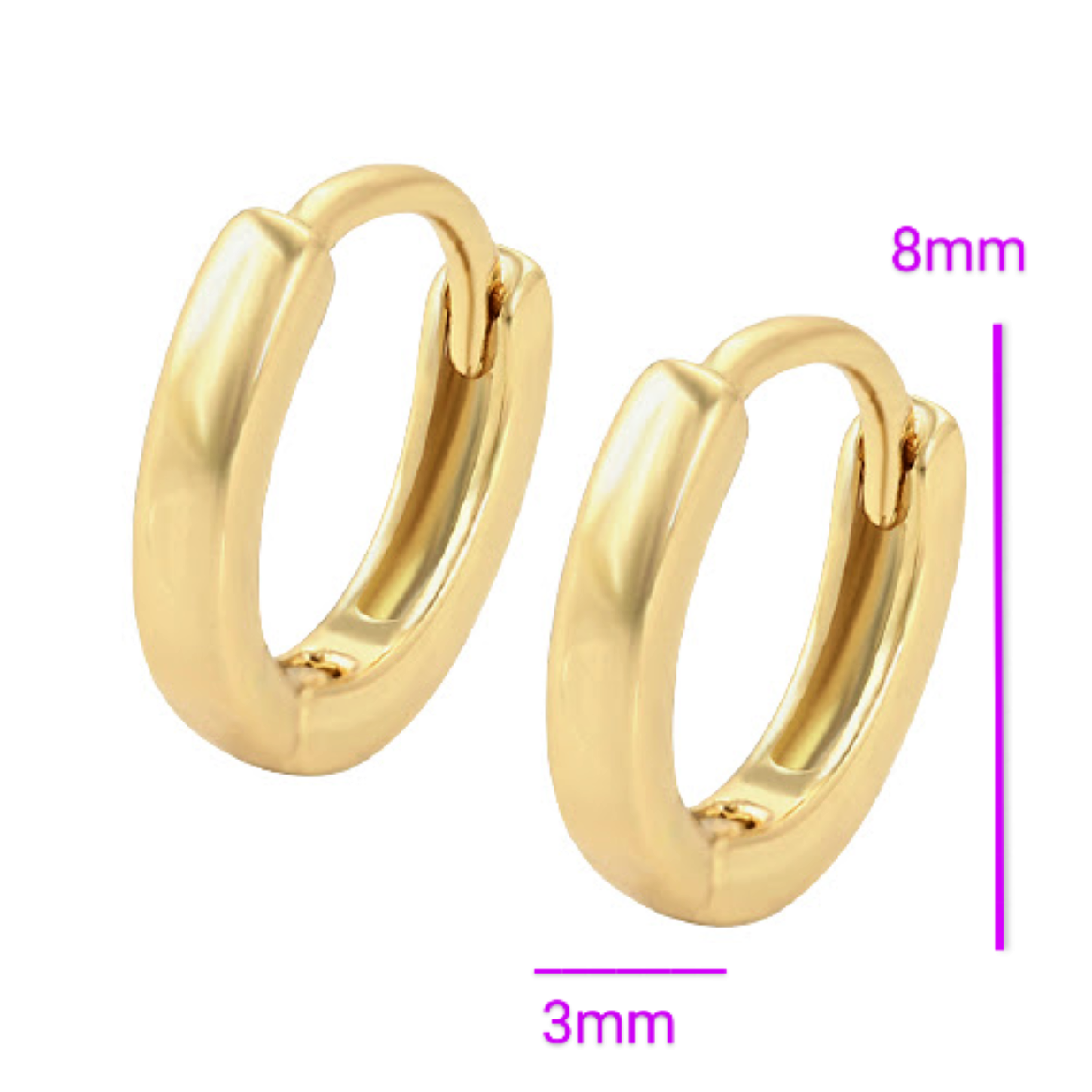 Aretes Niña Bebe Arracadas Chicas Ligeras de Moda Oro Laminado 18k