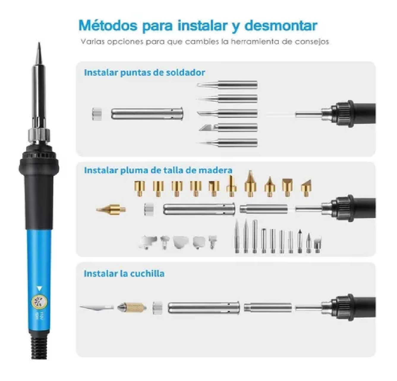  Kit De Soldadura Eléctrica De Cautín Bolígrafo 60w110v