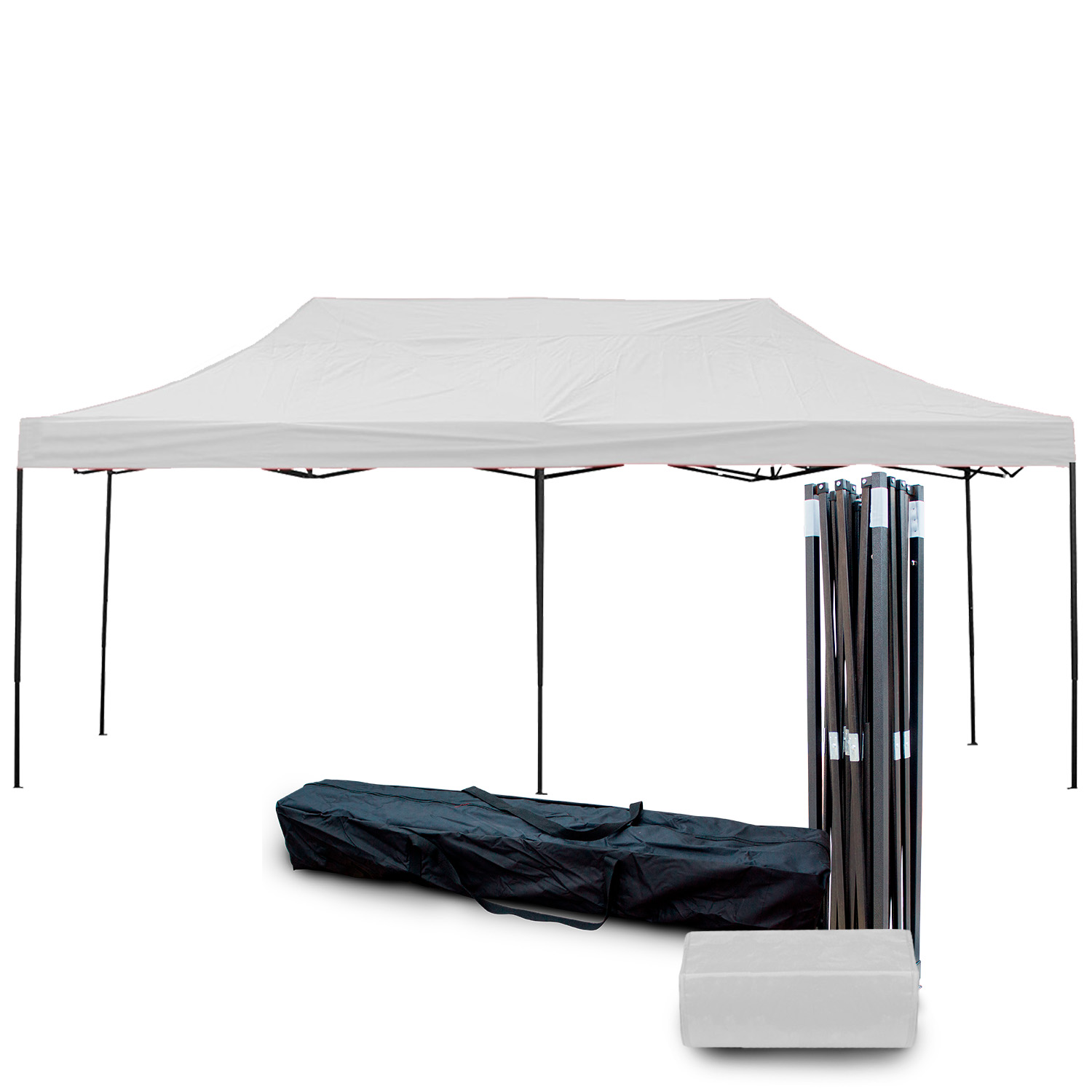 Toldo Carpa Impermeable Plegable De Acero 3x6m Kingsman Blanco