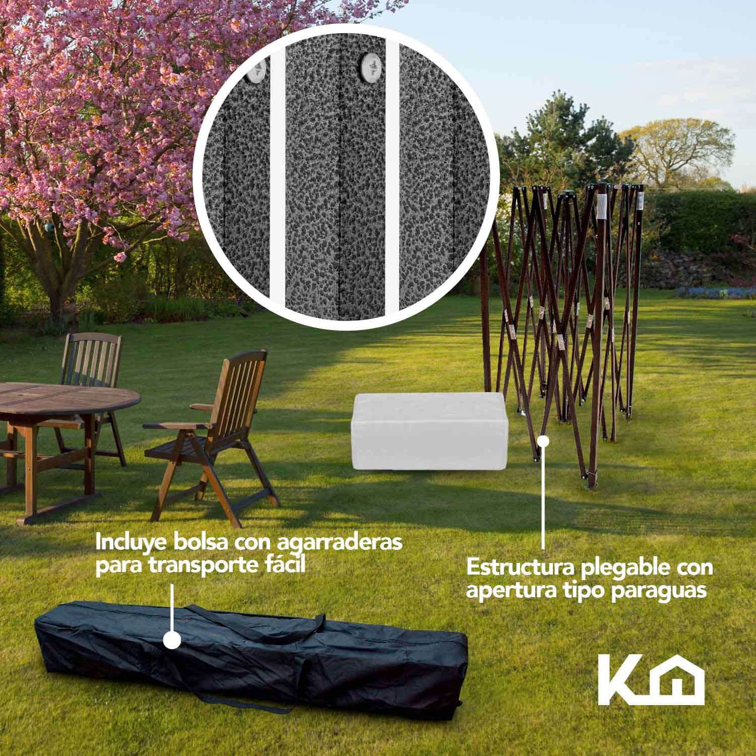 Toldo Carpa Impermeable Plegable De Acero 3x6m Kingsman Blanco