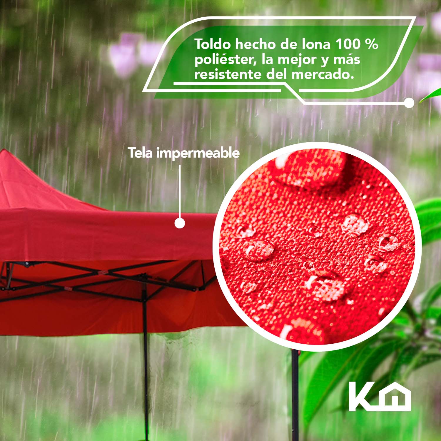Toldo Carpa Plegable Lona 3x3 M Con Pared Transparente Bolsa Rojo