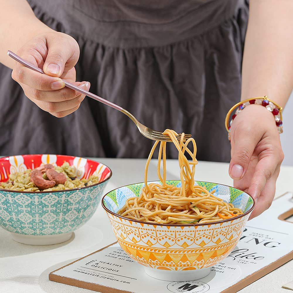 Juego de 6 Bowls para cereales de porcelana capacidad de 700 ml (23 onzas).