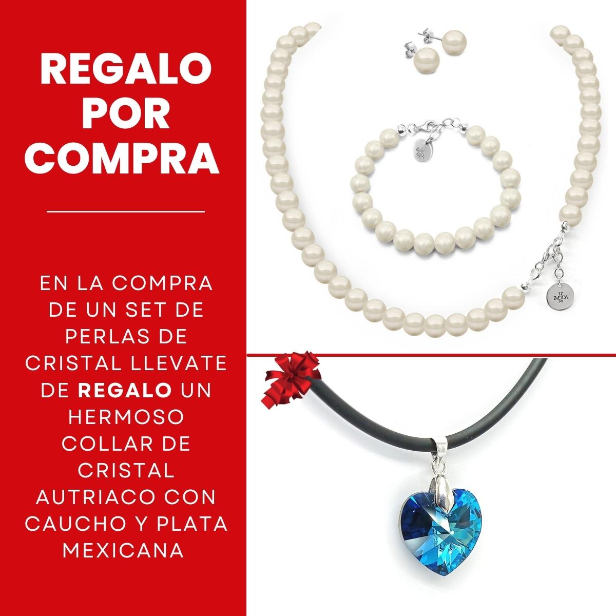 Juego de joyería collar aretes y pulsera de perlas + Regalo por compra