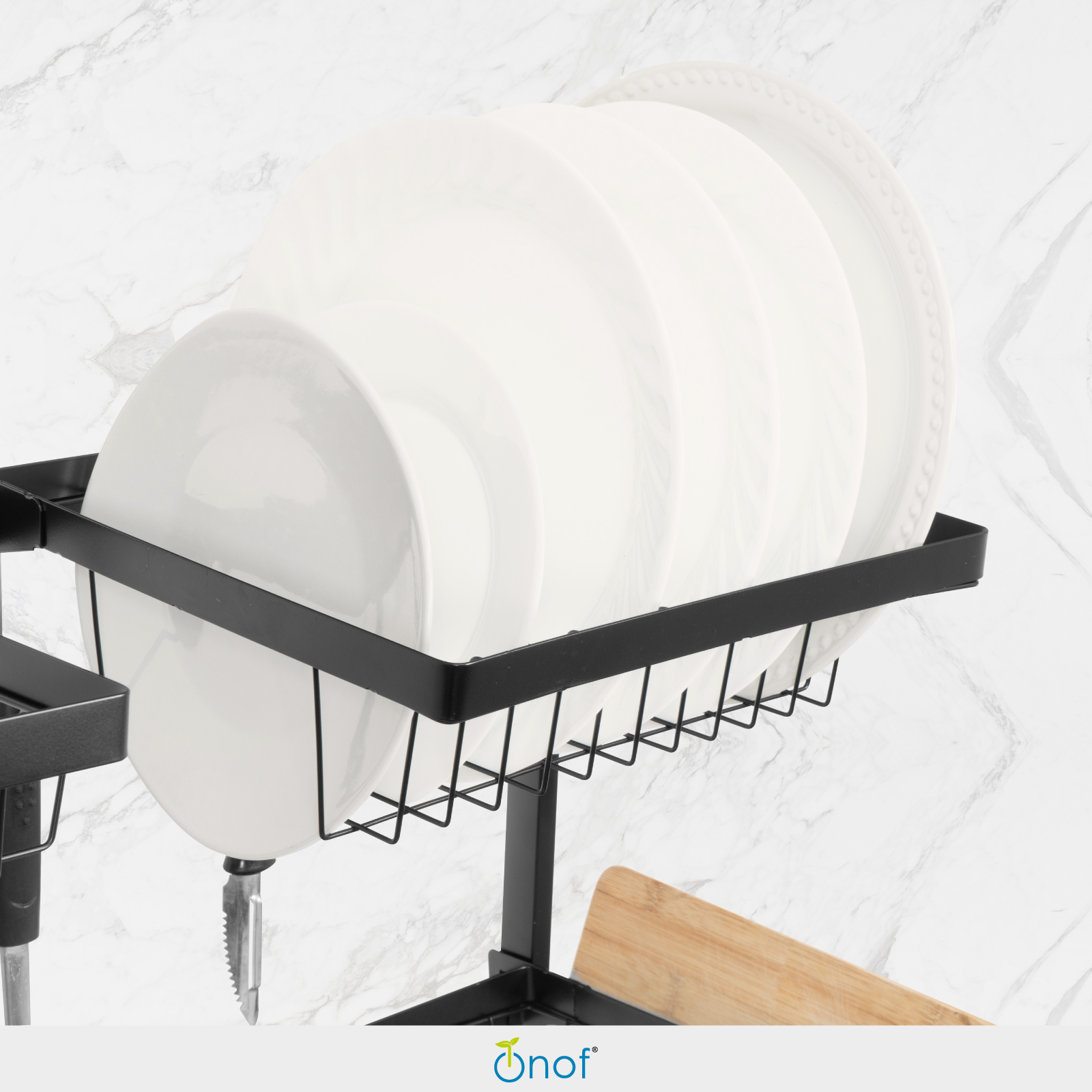 Escurridor de Platos sobre Fregadero de Acero Inoxidable, Ajustable 85-115 cm con Accesorios Intercambiables