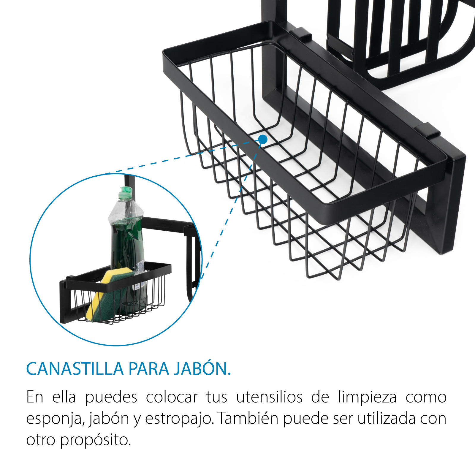 Escurridor de Platos sobre Fregadero de Acero Inoxidable, Ajustable 85-115 cm con Accesorios Intercambiables