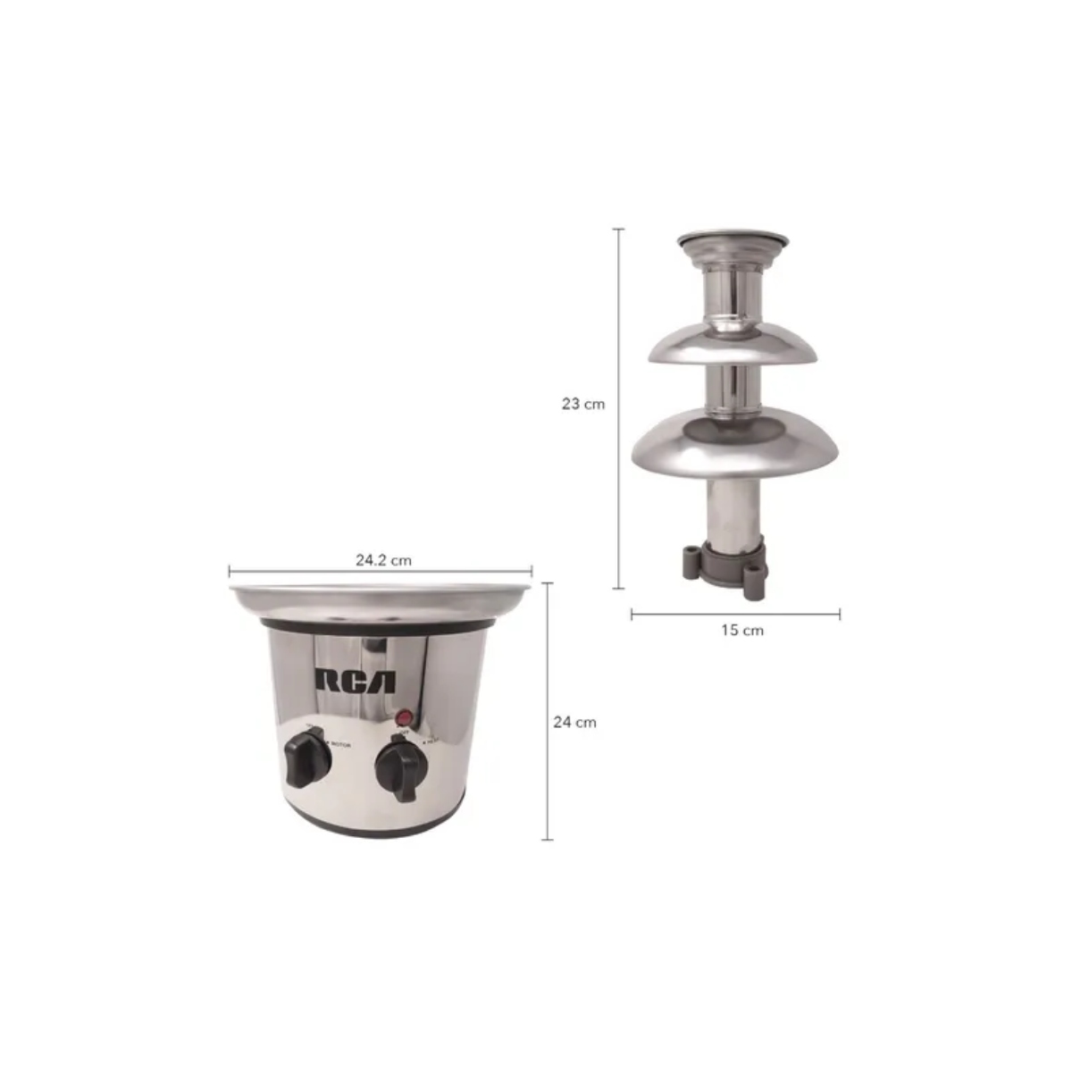 rca - rc-cf672b Fuente de chocolate 3 niveles