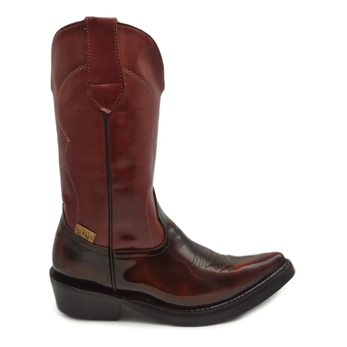 Bota Vaquera Piel Horma Puntal Bordada Western 1100