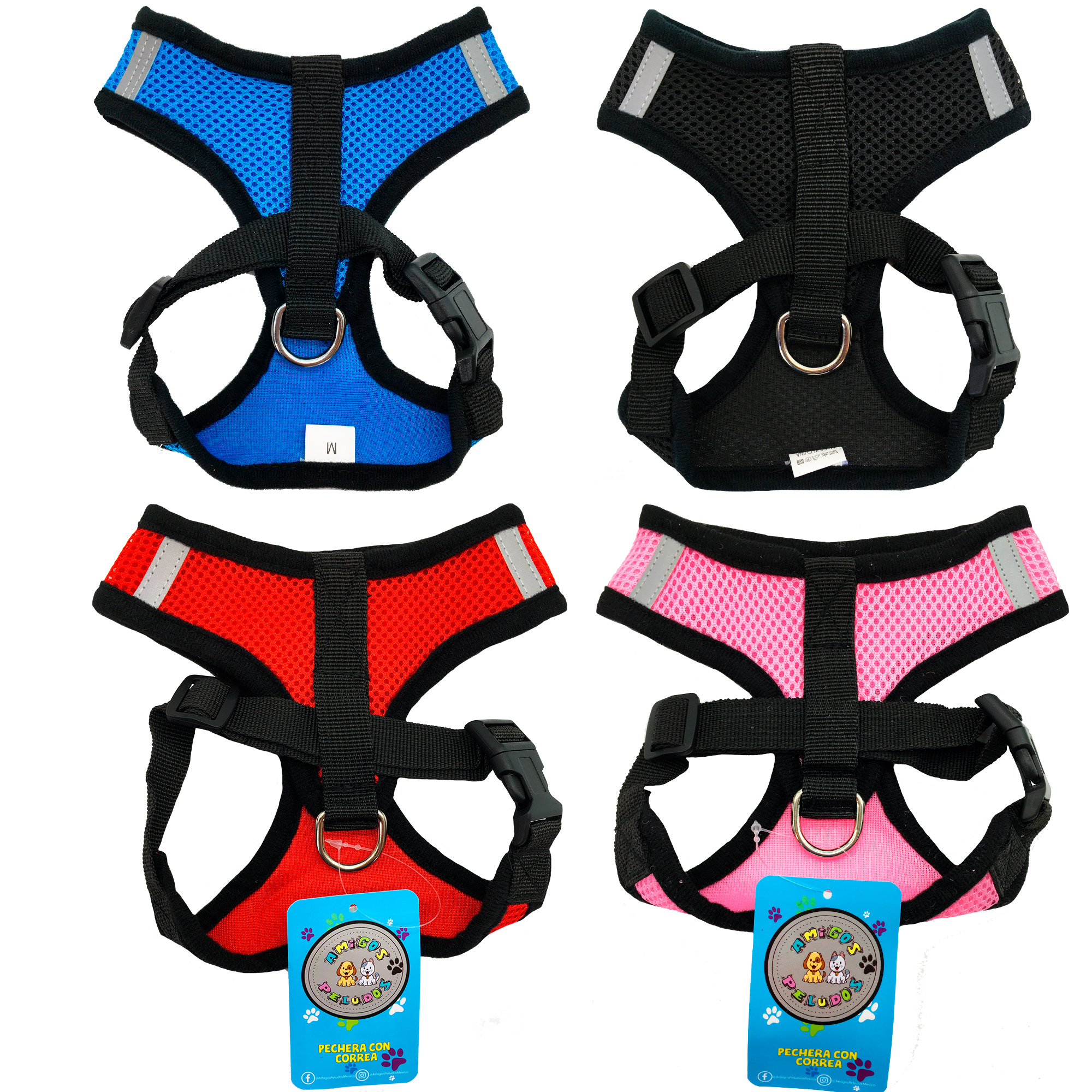 Pechera arnes con correa parro gato con antireflejante 