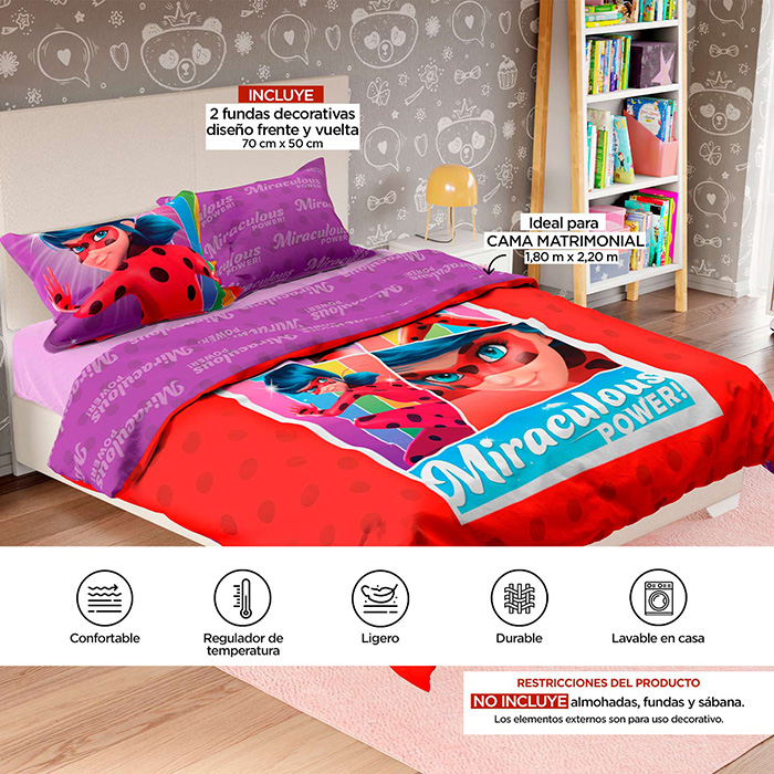 Set de Edredón Matrimonial Reversible Lady Bug - Providencia