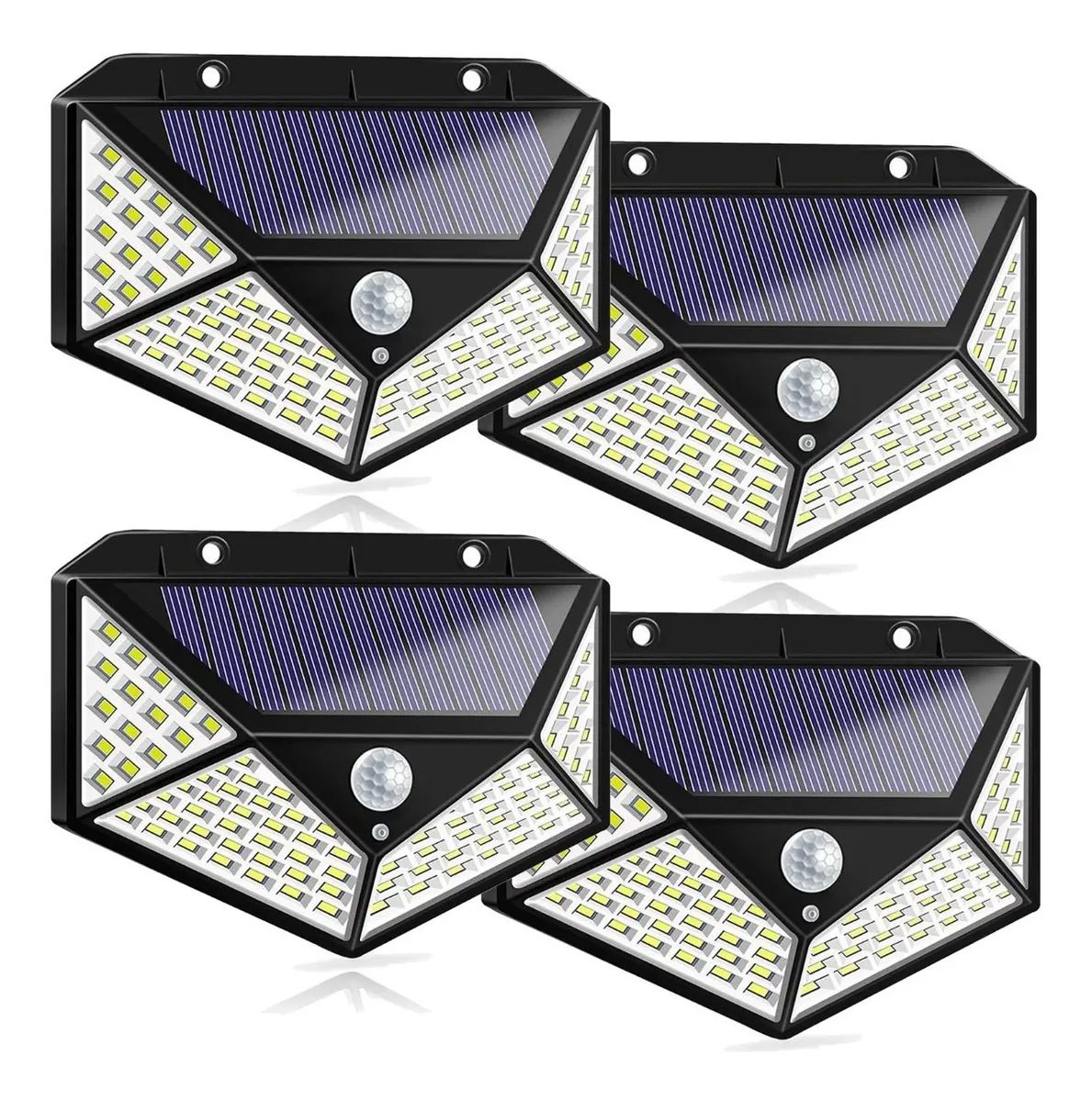 Lámpara Solar Para El Jardín 4 Pzas 100 Led Sensor